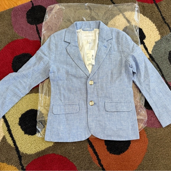 Light Blue Boys Blazer & Pant Suit - linen blend, perfect...